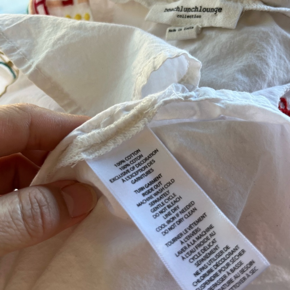 BeachLunchLounge Embroidered Blouse XS - Picture 4 of 6